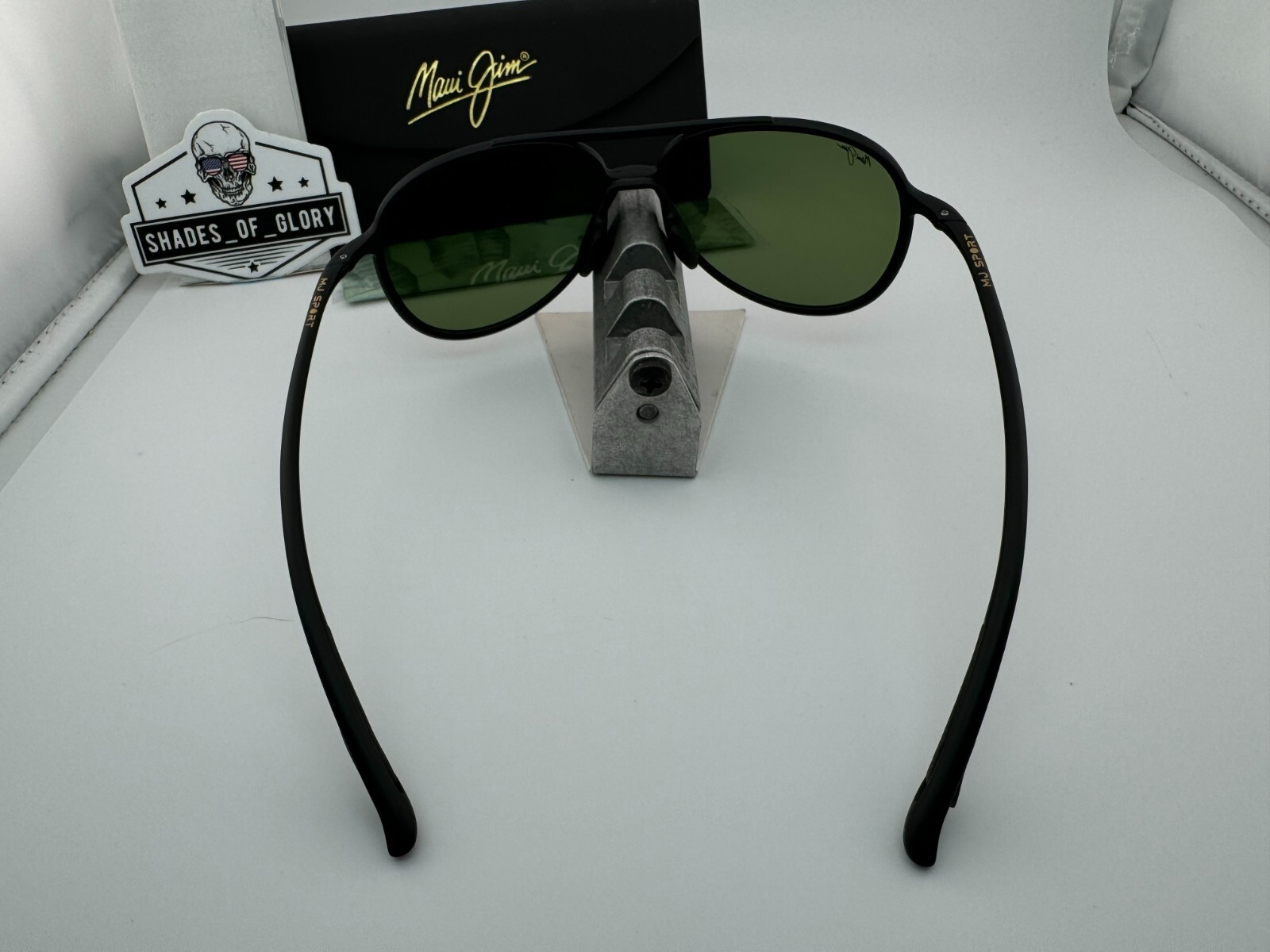Pre-owned Maui Jim Alelele Bridge Mj 438-2m Black Maui Ht Green Polarized Sunglasses In Maui Ht Polarized