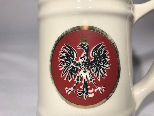 Vintage Polish Patriotic Coffee Mug Beer Stein Emperor Empire Poland Eagle Bird