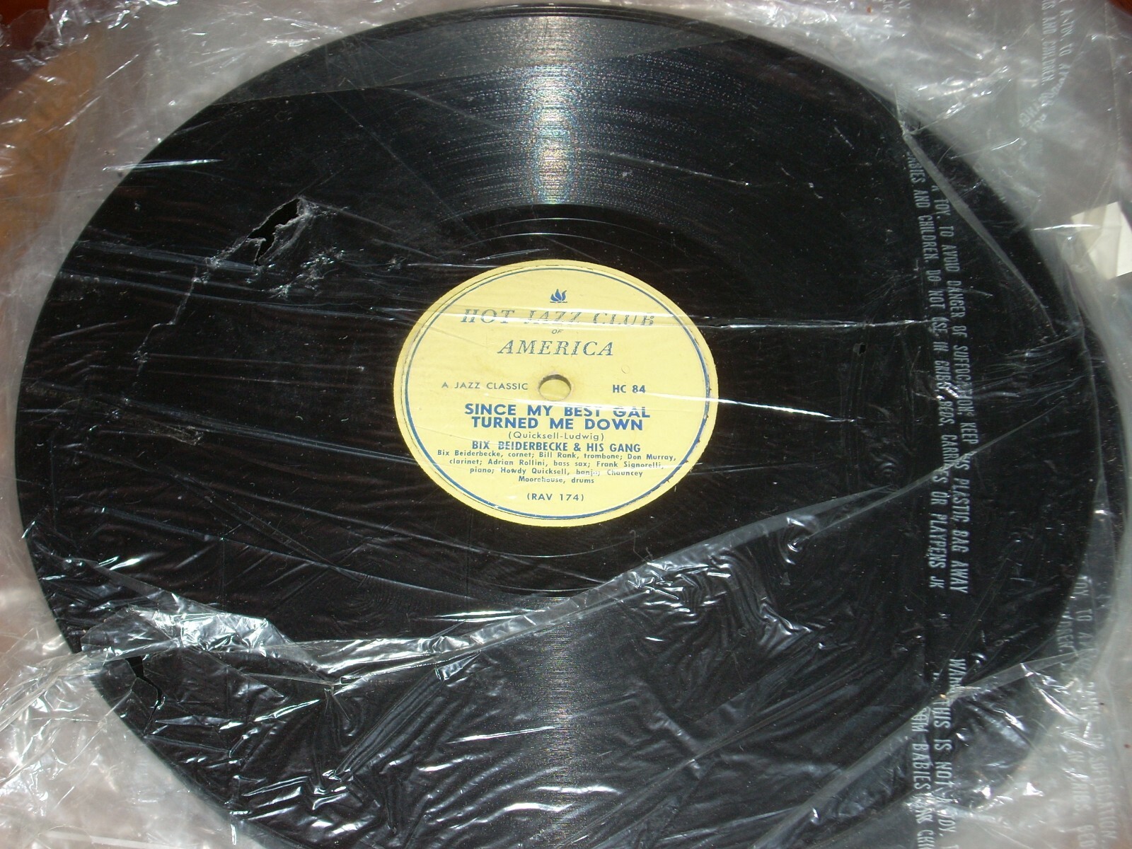 米78RPM/SP Bix Beiderbecke Sorry / Since My Best Gal Turned Me Down 3149 VOCALION /00500 78 rpm Vocalion 3149, Bix Beiderbecke, Sorry, My Best Gal