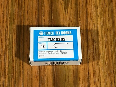 100 Tiemco Fly Tying Hooks, TMC 5262, Size 12