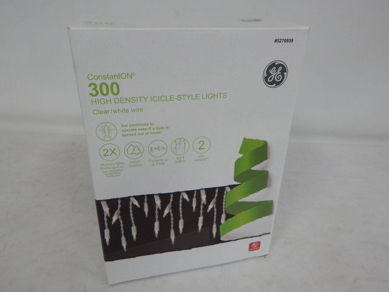 New GE 300 Constant ON High Density Icicle Lights 5270939 New GE 300 Constant ON High Density Icicle Lights 5270939