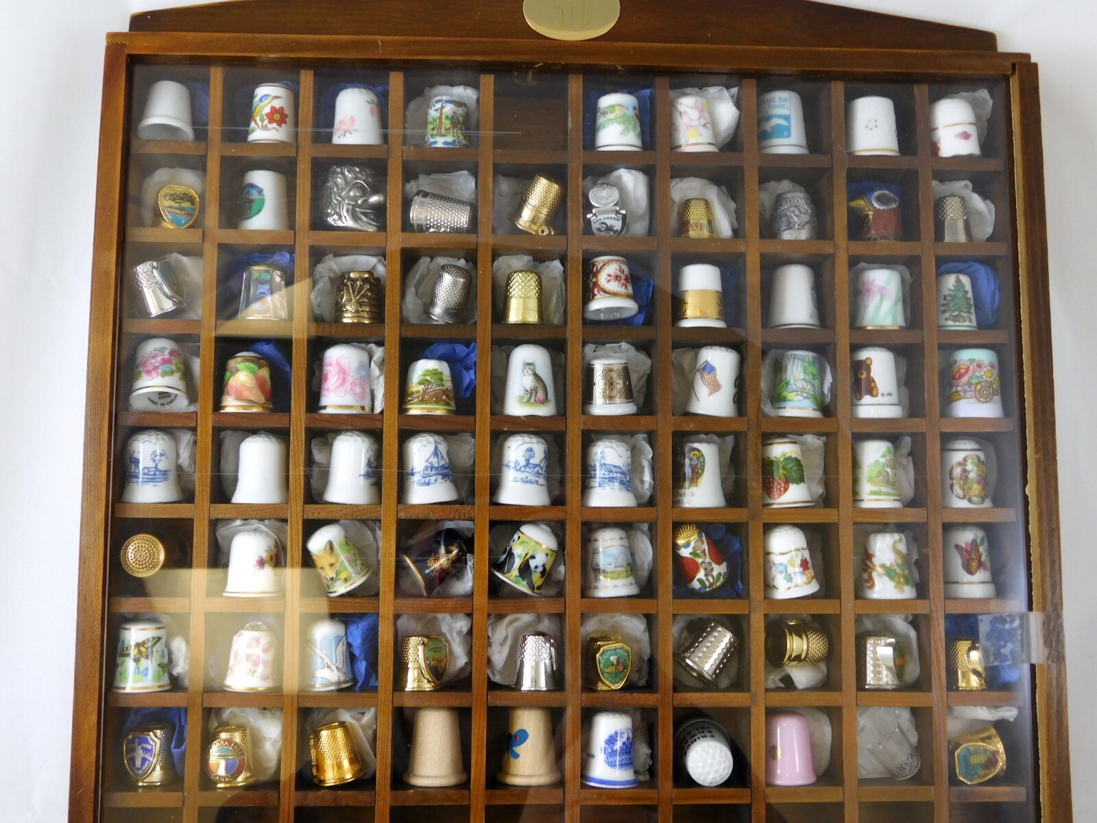 Mix Lot of 79 Thimbles Porcelain Pewter Souvenir w Binder Collectors Club Cards