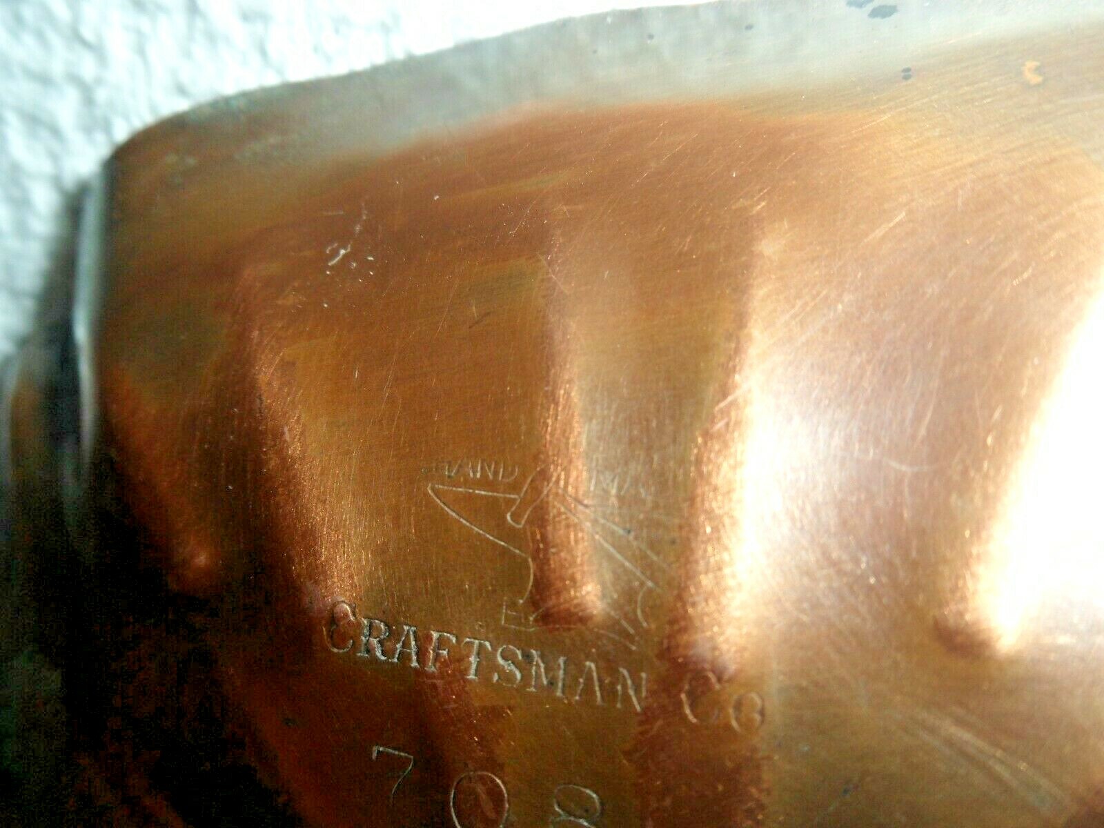 VINTAGE LARGE SOLID COPPER CANDLE HOLDER HANDMADE from CRAFTSMAN Co.708 VGCond