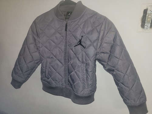 Nike Air Jordan Youth Full-Zip Bomber Jacket Light Gray Size