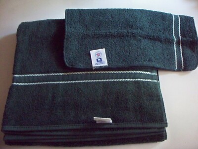 New 2 PC Bibb Soft Bath Towel 27'' x 48'' & Face Cloth Set Color Green - B3