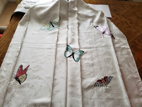 NINA CAMPBELL OSBORNE & LITTLE Fabric Remnant - FARFALLA SILK - BUTTERFLIES $243