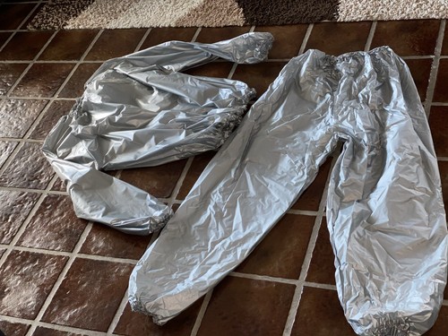 Sauna - Anzug komplett PVC  Größe M-L grau Silber 100% PVC