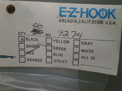 (10) E-Z-Hook # 9274 Insulated Alligator Clip Nickel Plated Steel - Black