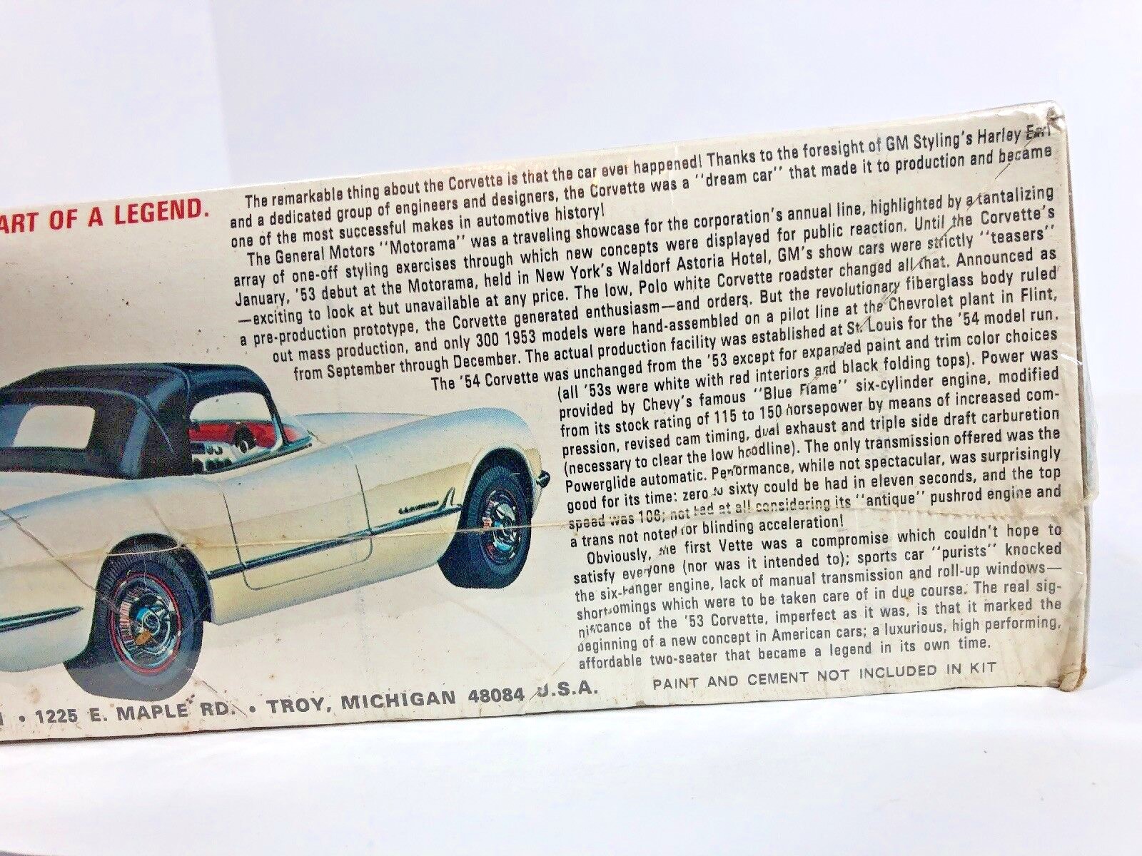 Vintage AMT Street Rods '53 Corvette Model Kit T310 1:25 - SEALED