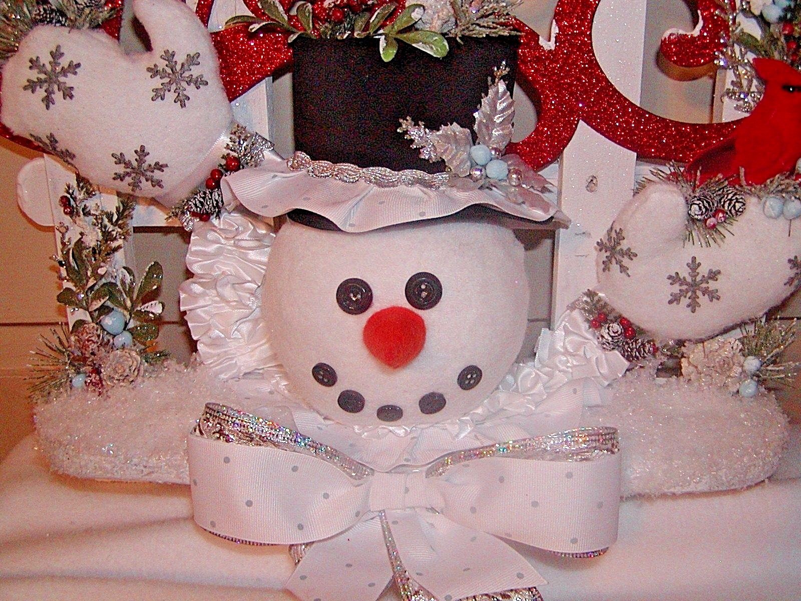 Handmade Christmas Picket Fence  Wreath Decor