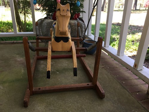 YEEHAW!! 1950s Vintage RICH?TOYS ROCKING?HORSE Small Scale Wood Plastic Rare