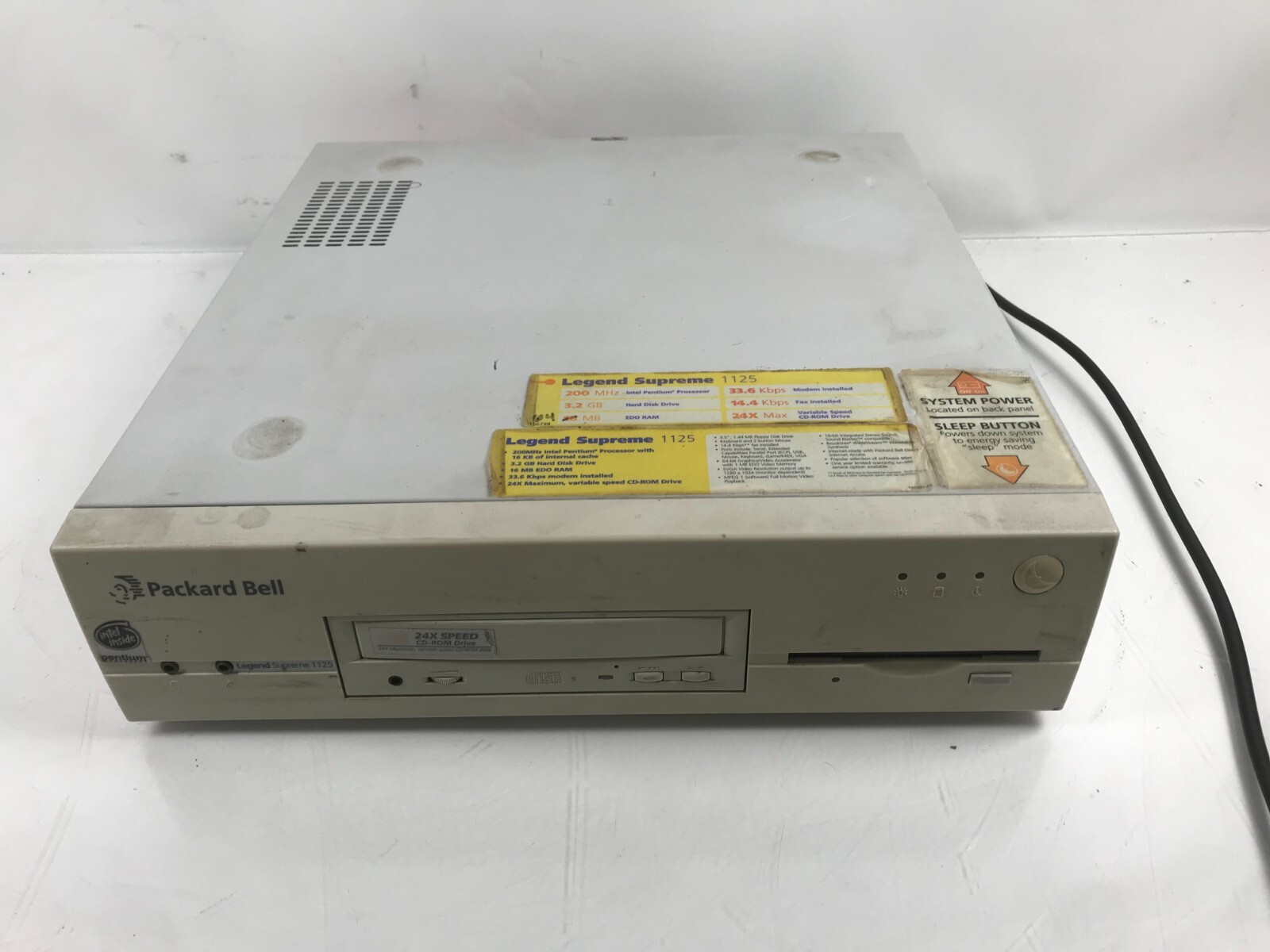 Vintage Computer Packard Bell Legend 1125 Supreme 3.2 GB Hard