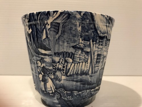 JAMES KENT STAFFORDSHIRE “OLD FOLEY” Blue TRANSFERWARE PLANTER VINTAGE
