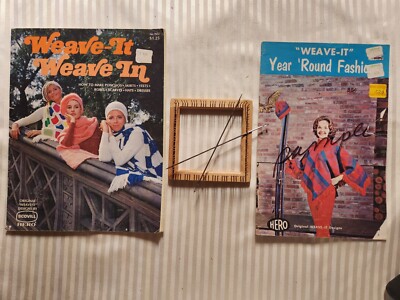 BIG LOT Vintage  Weave-It 4.5 X 4.5 Loom with Patterns AND Finished Squares