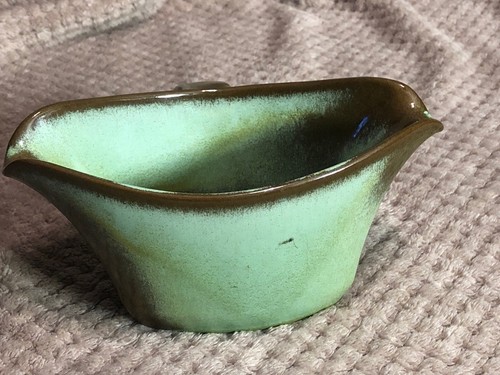 Late 60s Frankoma Plainsman Gravy Boat - Prairie Green - USA Pottery Vintage