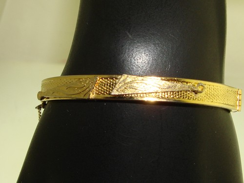アクセサリー Vintage archive design bangle watch LOVELY VINTAGE 1940'S ERA FREIRICH GOLD TONE HINGED BANGLE