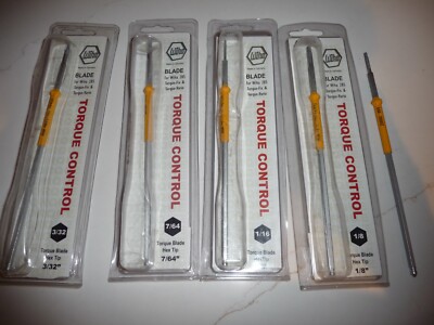 LOT OF 5 WIHA TORQUE CONTROL HEX BLADES-4 New-1 Used - Torque-Fix & Torque-Vario