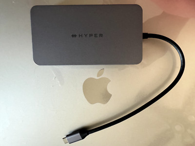 Hyper HyperDrive Dual 4K HDMI 10-in-1 USB-C Hub for M1/M2/M3 MacBooks pro Gray