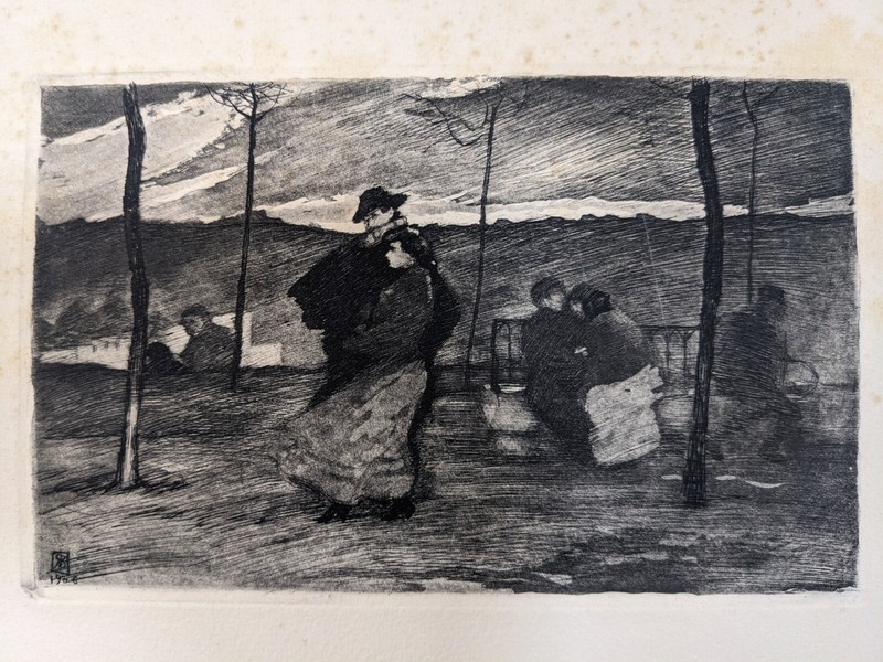 Ricardo Baroja (1871-1953) : Paseo En El Parque. Eau-Forte/Aguafuerte, Xixe.