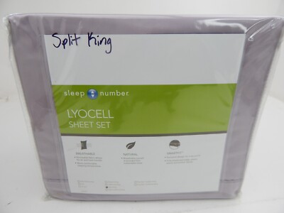 Sleep Number Lyocell  Sheet Set Split King Amethyst Light Purple