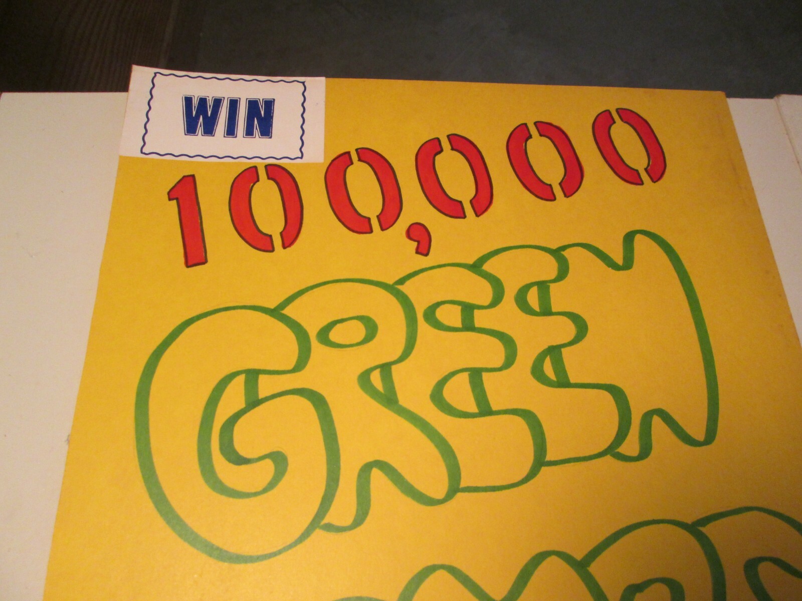 Vtg. 1960's S&H Green Stamps Promotion Poster Advertisement Sign