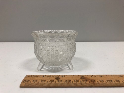 Vintage GLASS Tri Footed Witches Kettle Pot Clear