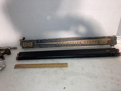 Vintage Da-Lite Jr Portable Projection Screen Table Or Hanging Model Wall ￼￼desk