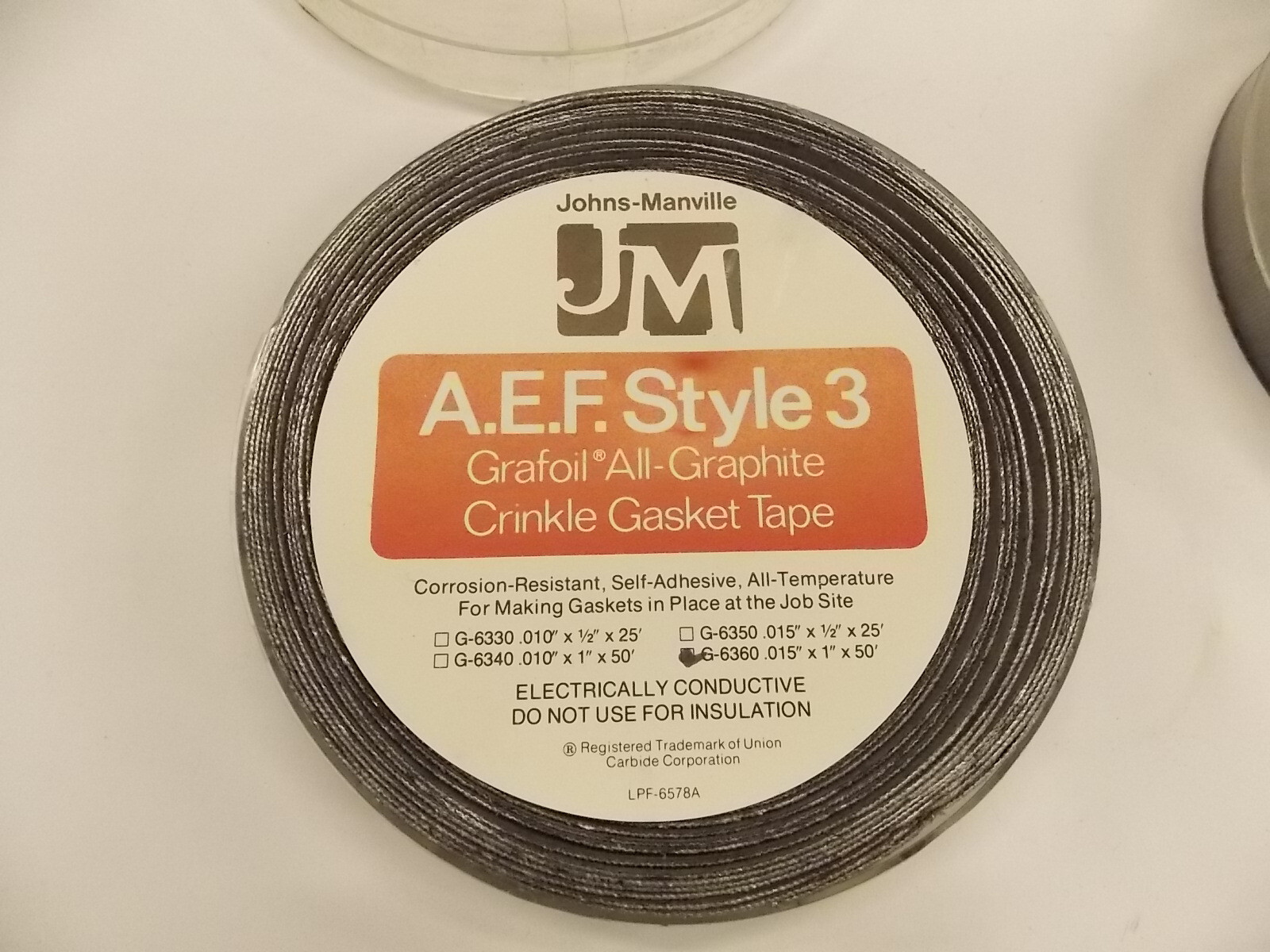 ビンテージGolite HEX3 , Nest, Gland sheet New JM G-6360 Style 3 Grafoil All Graphite Crinkle Gasket