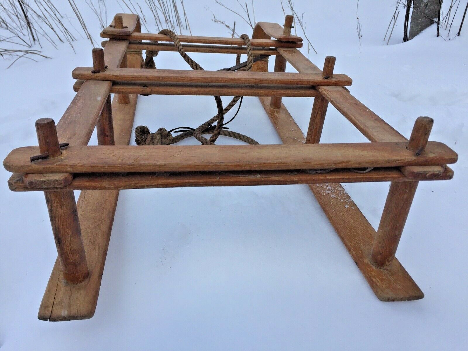 Vintage wooden folding trappers/ ice fishing sled