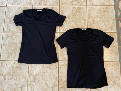 Active Basic T Shirt Scoop Neck Top Womens Large Black NWOT New
