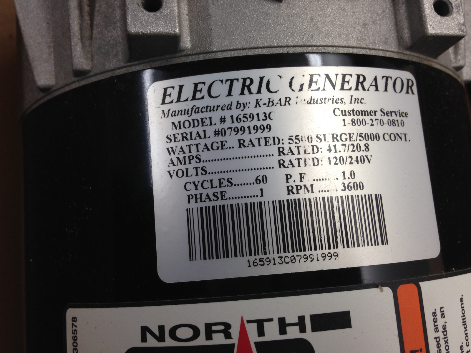 North Star 5500 BDG Belt Driven Electric Generator Head NOS Model 1659130