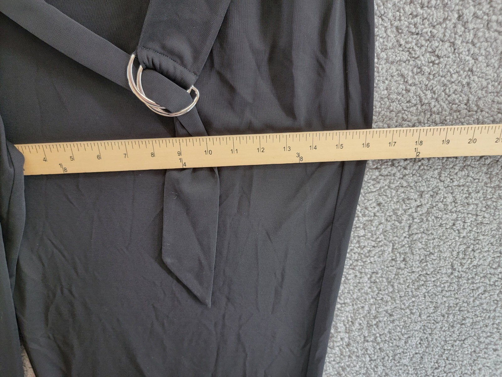 Anne Klein Plus Size Belted Pockets Wide-Leg Jumpsuit Women's 1X Black Back Zip - Picture 7 of 18