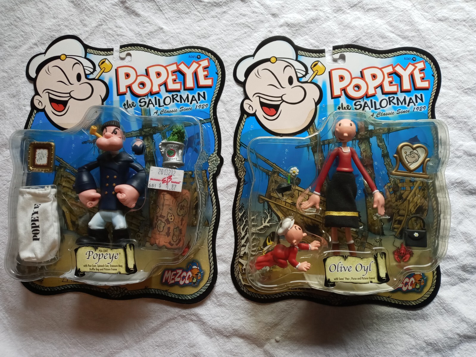 pea coat Popeye the sailor and Olive Oyl with swee' pea