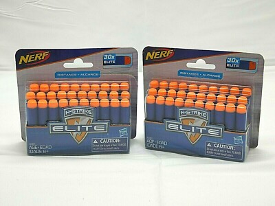 Nerf Elite Distance 30-pack blue darts ammo refill (60 total) NEW Lot of 2