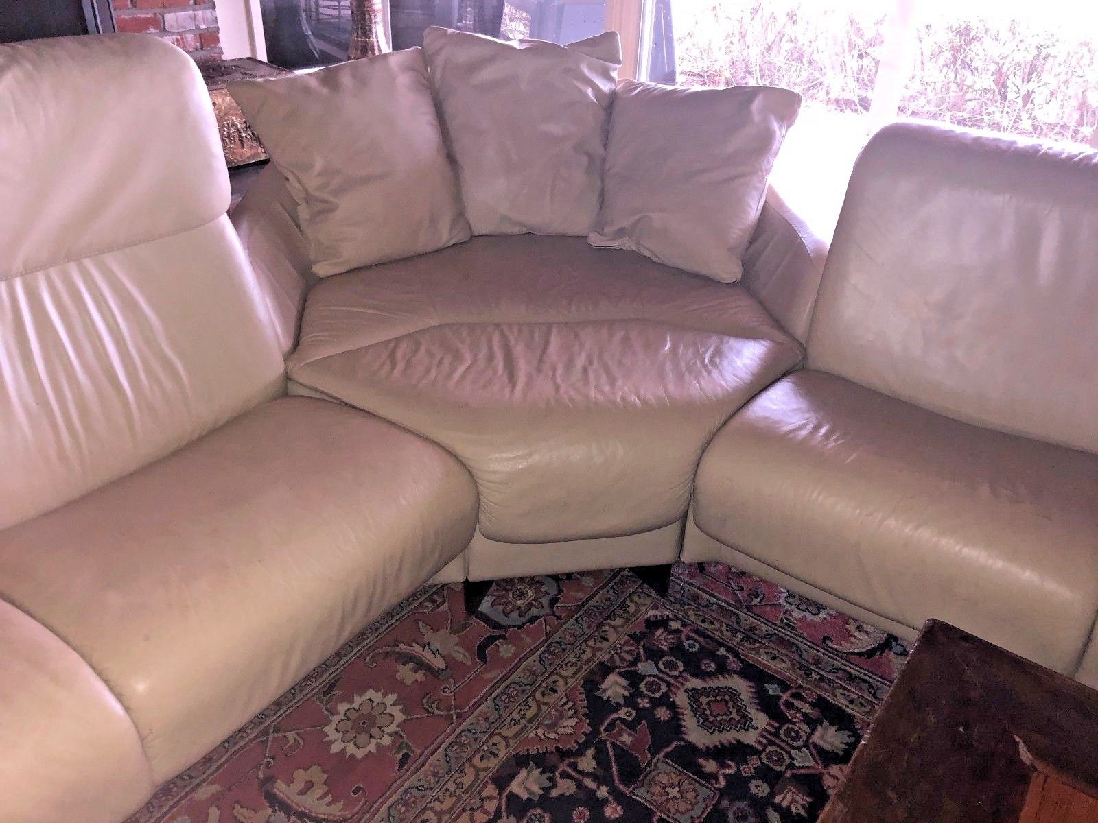 Ekornes reclining Leather Sectional Sofa with storage ottoman New was $13,000+