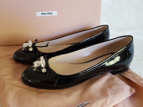 靴 MIU MIU Vinyl Ballet Flats 37 1/2 s-l400.jpg