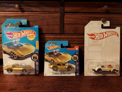 2017 & 2020 HOT WHEELS '68 Corvette GAS MONKEY GARAGE w/Short Card Lot X3 NIP