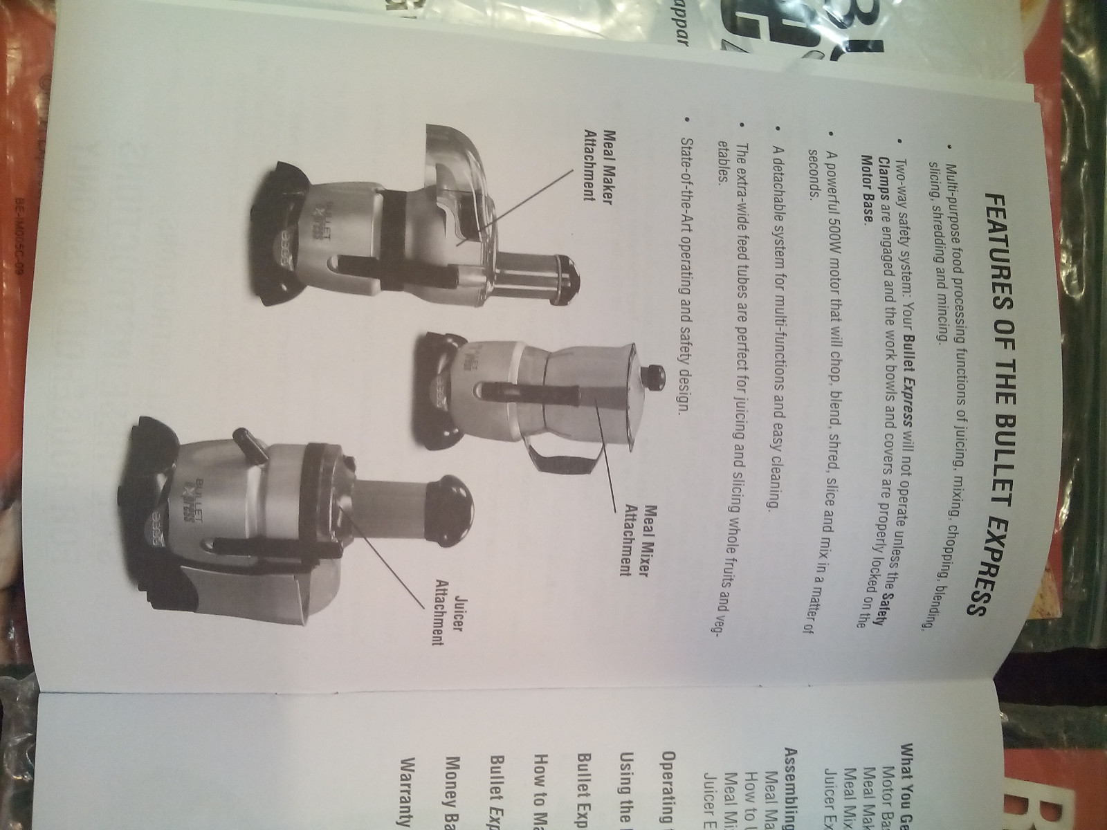 BULLET EXPRESS 8-MINUTE MEAL MACHINE MODEL# BE-BX003A-09