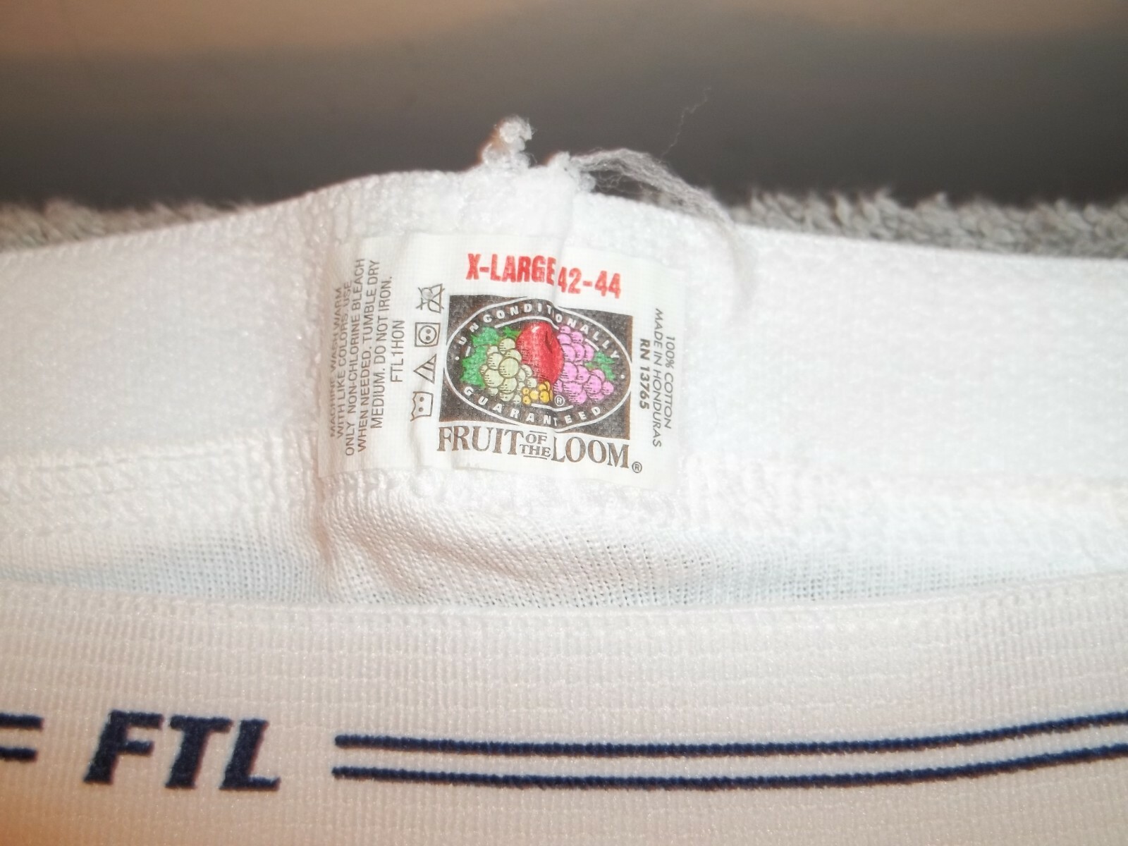 Vtg Unworn 3 Pairs FRUIT OF THE LOOM FTL UNDERWEAR BRIEFS Size XL 42-44 White