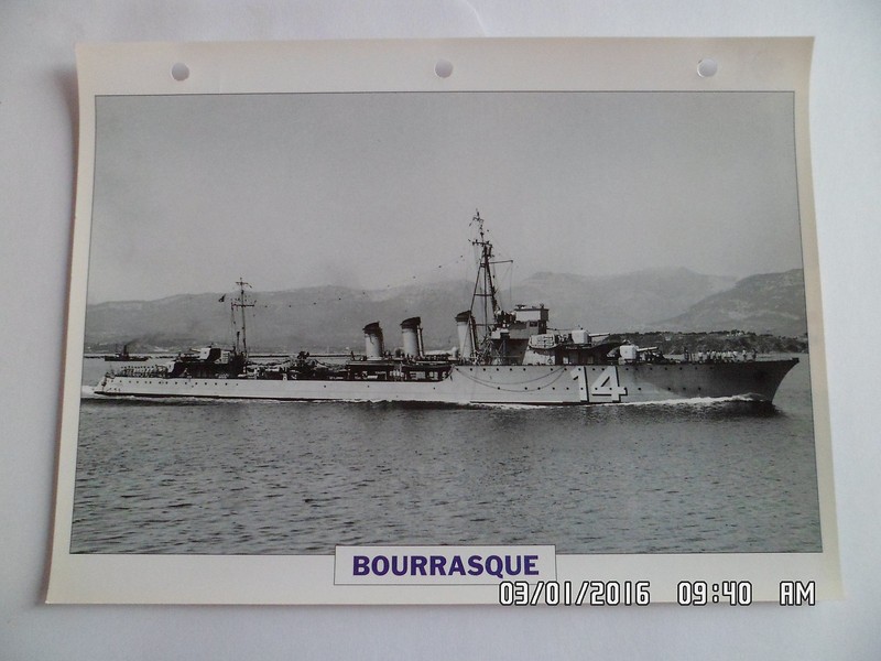 Carte Fiche Navires De Guerre Bourrasque 1940 Torpilleur