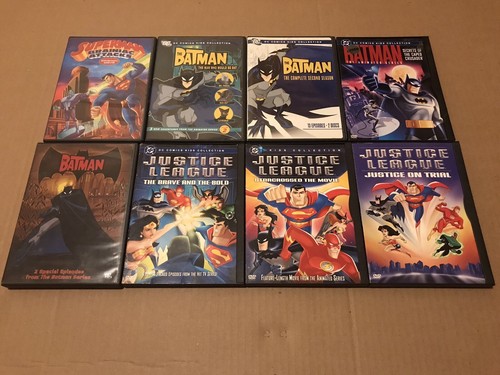 Batman Superman Justice League 9 DVD Lot DC Comics Flash