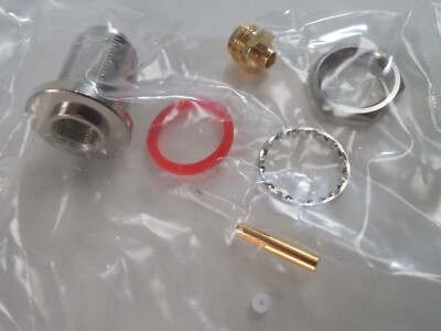 (10) RF Ind. RFN-1022-SR2 N-Type Bulkhead Jack for Semi-Rigid .141 DC-11GHz. 50O