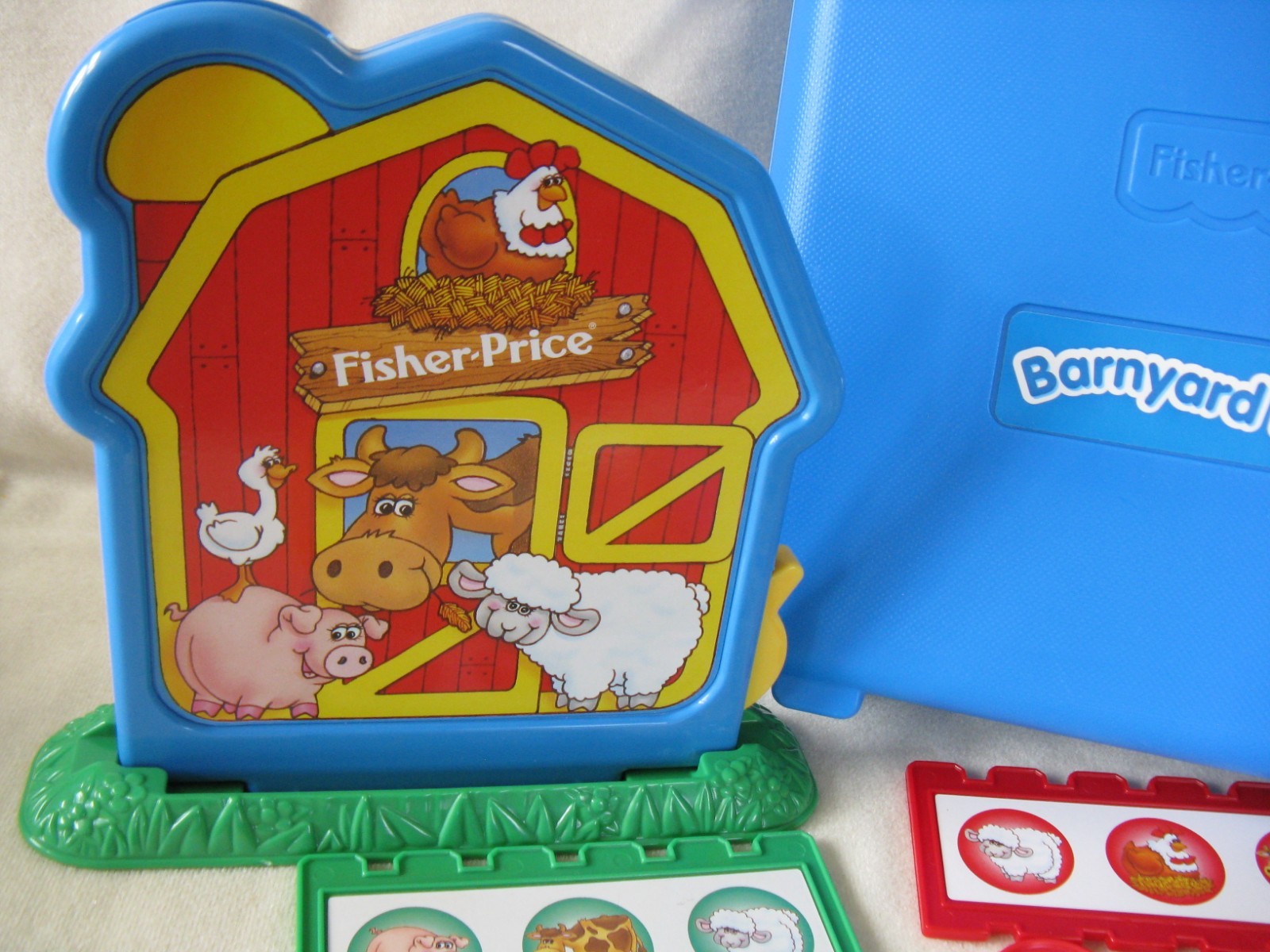 Vintage Fisher Price Barnyard Bingo Game in Blue Hard Case *Great for Autism*