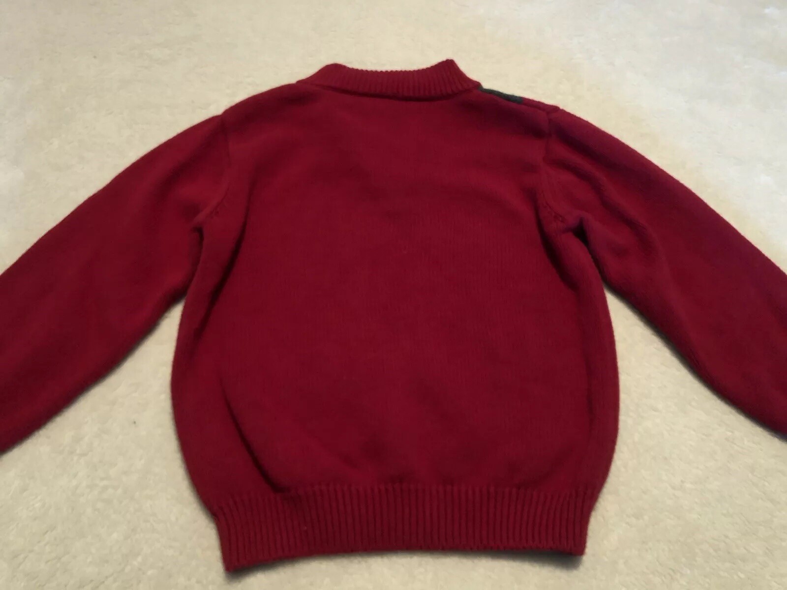 New GYMBOREE Boys Maroon Argyle Pattern Half Zip Long Sleeve Sweater Cotton 3T