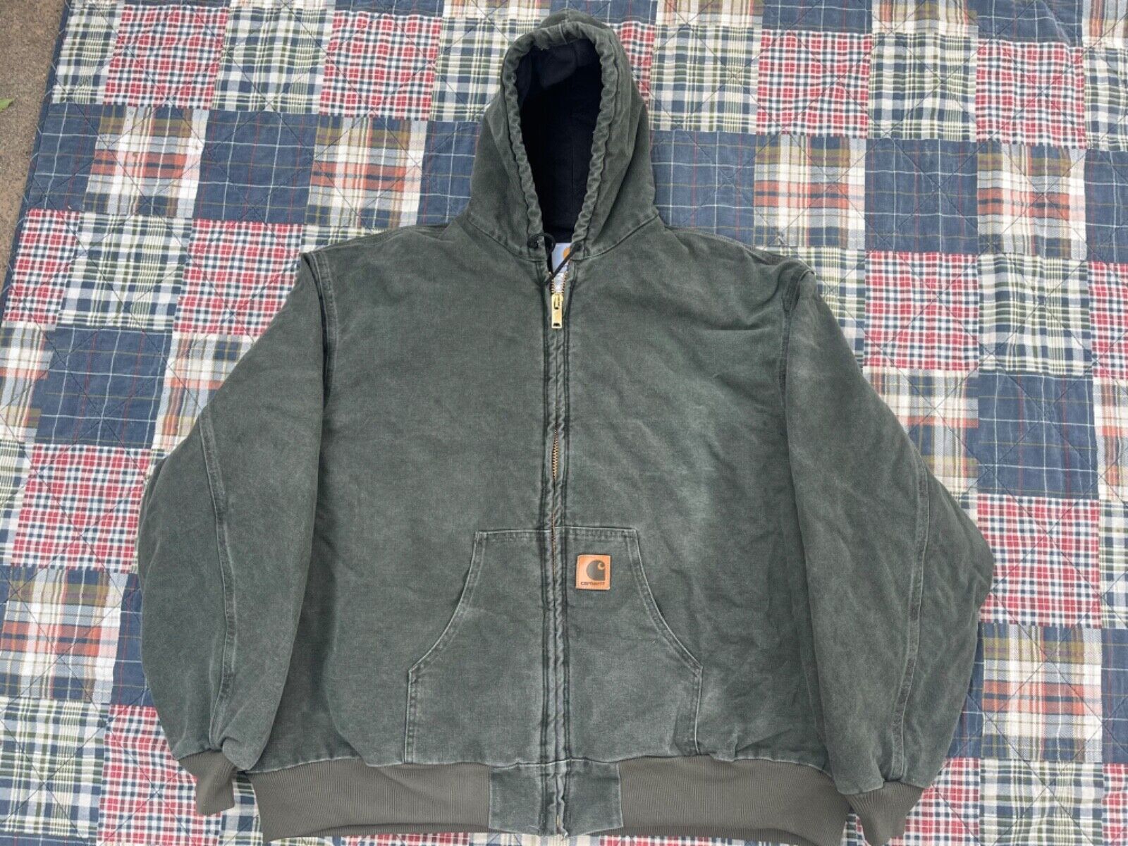 Vintage 90s Carhartt J68 MOS Moss Green Canvas Hooded Work Vintage 90s Carhartt J68 MOS Moss Green Canvas Hooded Work
