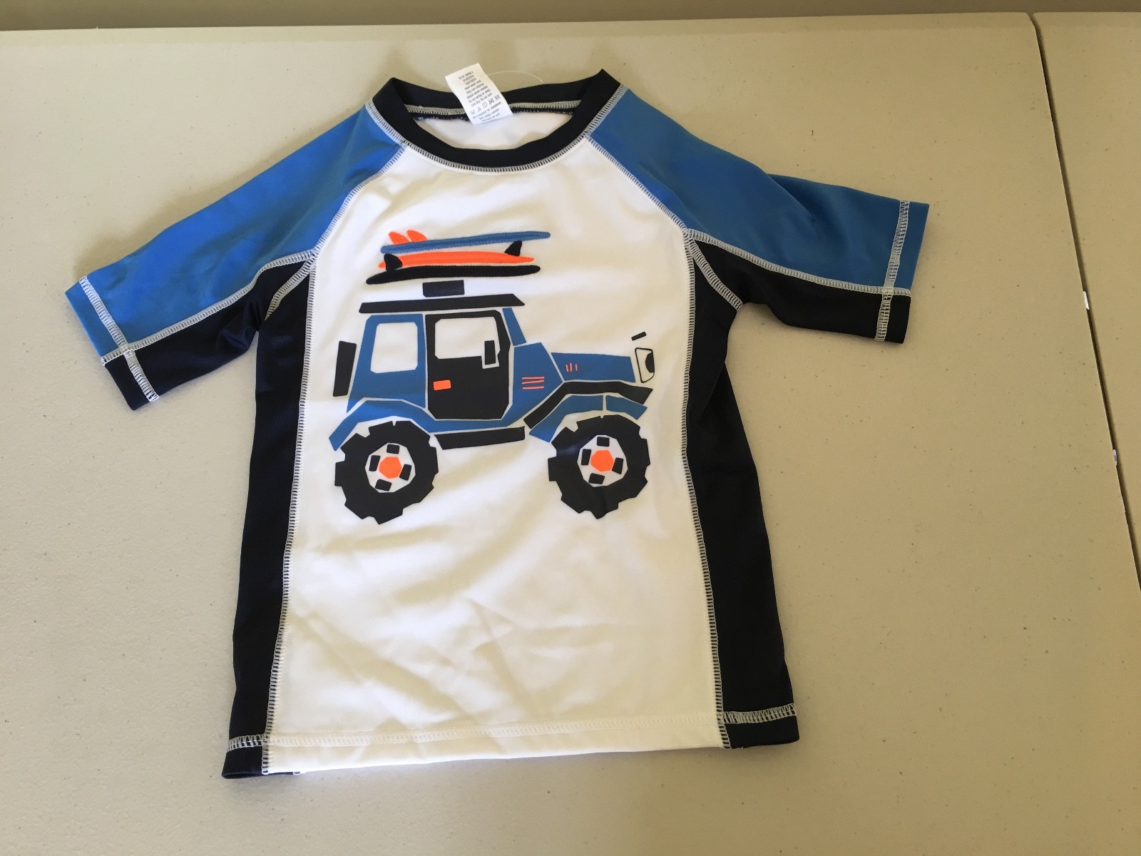 NWT Gymboree Boys Rash Guard Truck Swim trunk Swimsuit Set UPF 50+