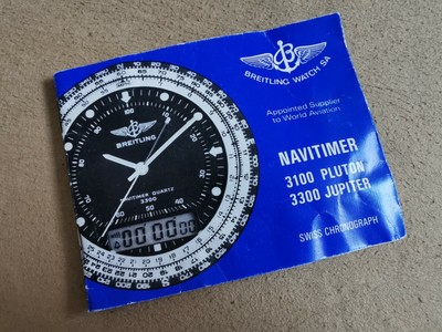 Breitling Vintage Navitimer 3100 Pluton and 3300 Jupiter Instructions Booklet 87