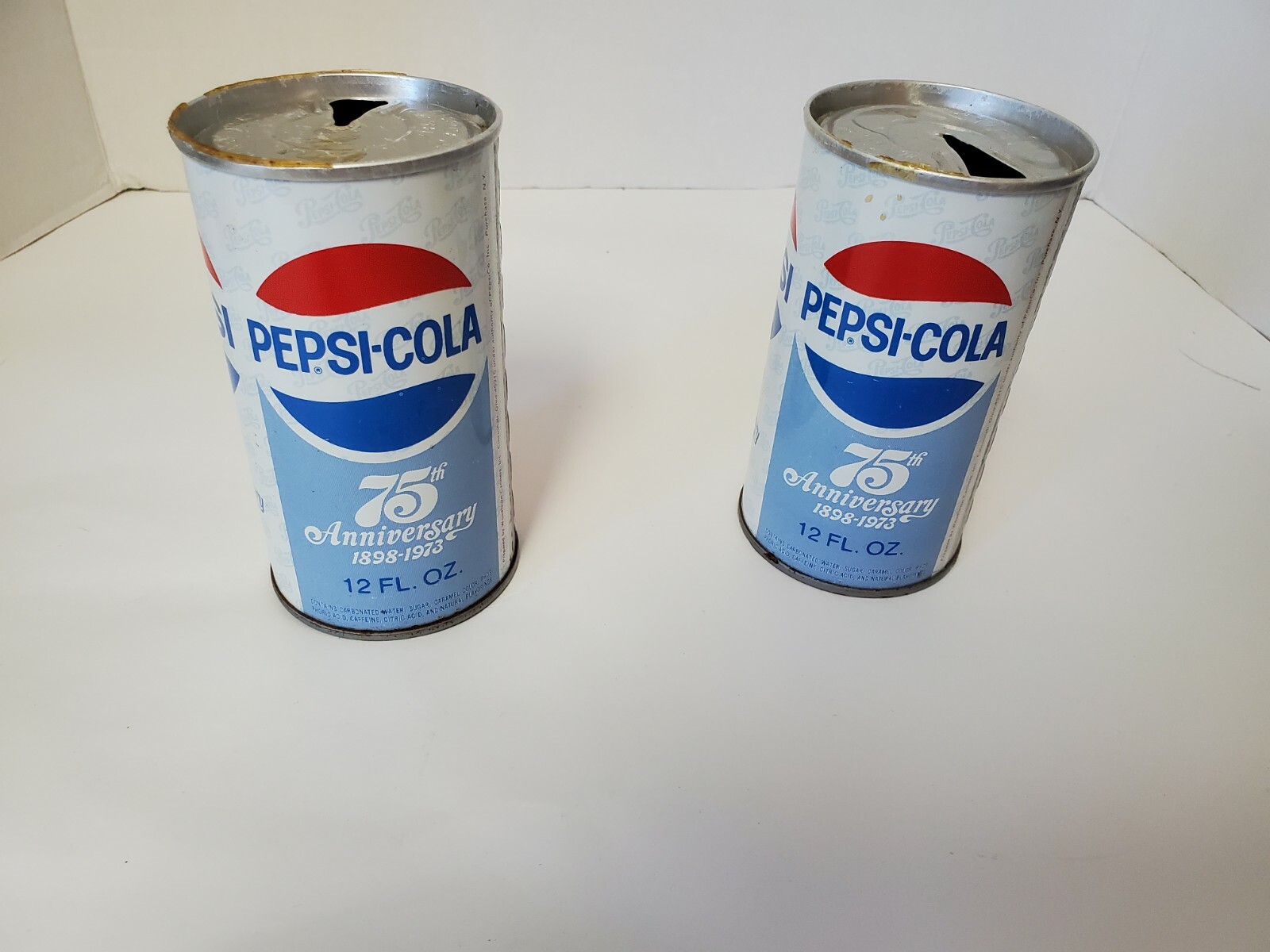 vintage pepsi can 75th anniversary 1898-1973 lot of 2 | eBay