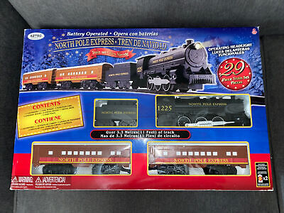 EzTec 29 Piece North Pole Express Christmas Train Set Battery Operated Toy AS IS