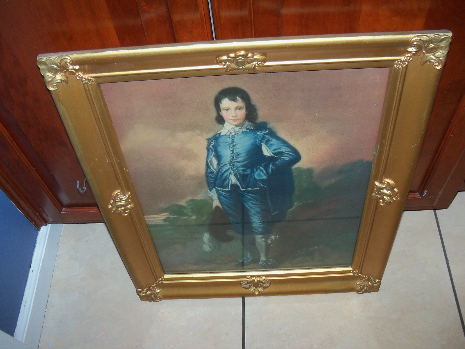 VINTAGE GOLD FRAMED BLUE BOY PRINTS 24 1/4 X 20 1/4